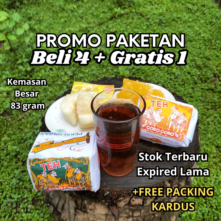 

Teh Goro Goro Tubruk Wangi Melati Paket 4+1 (5 Pcs) Kemasan Besar 83 gram Khas Yogyakarta Pekalongan