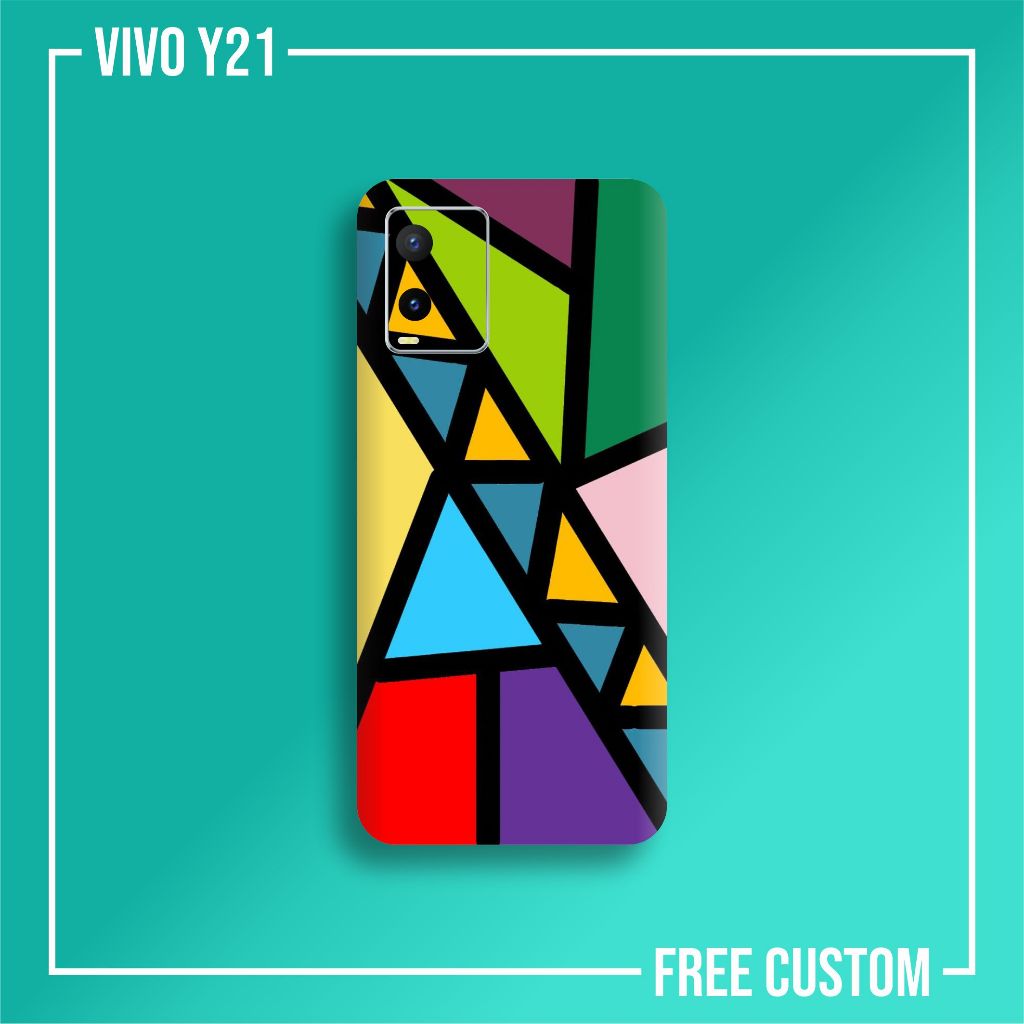 VIVO Y21 SKIN GARSKIN CASE PROTECTOR DAPAT 2 PCS FREE CUSTOM GAMBAR BEBAS BISA COD