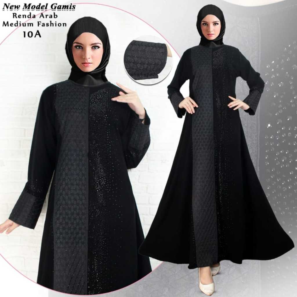 Gamis Abaya Arab Renda Hitam 10A