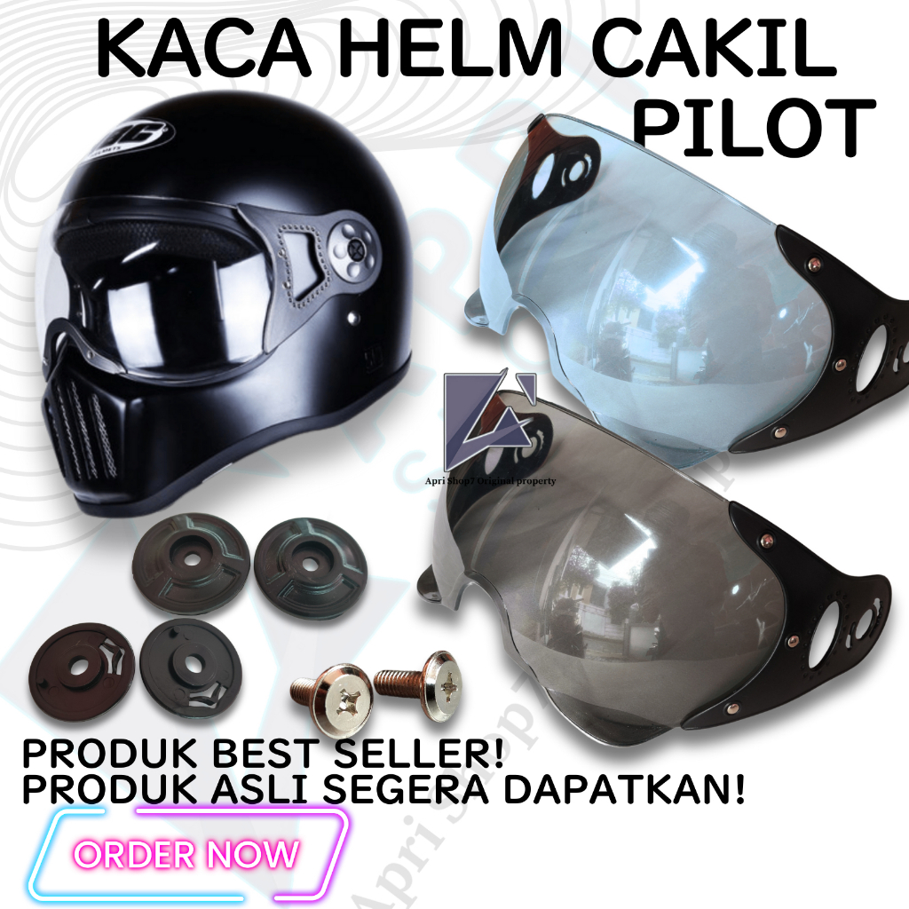 Kaca Helm Cakil Pilot KACA HELM PILOT CAKIL RETRO KLASIK FULL FACE