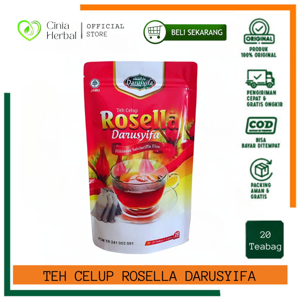 

BEST SELLER-Teh celup rosella darusyifa Original-HERBAL ALAMI | Teh Rosela Kemasan Pouch