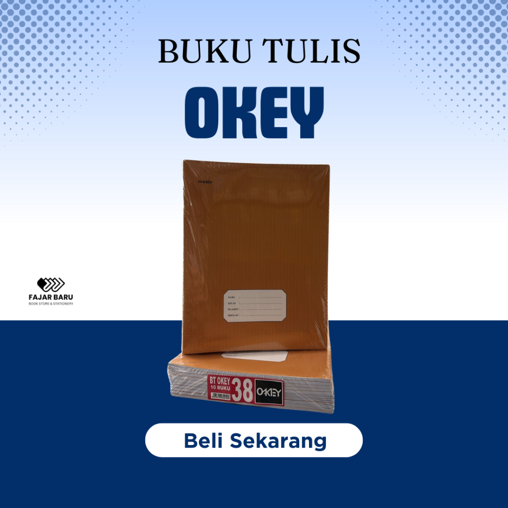 

[ PAK 10 BUKU ] BUKU TULIS OKEY SAMPUL COKLAT 38 LEMBAR KWARTO - KRAFT COVER