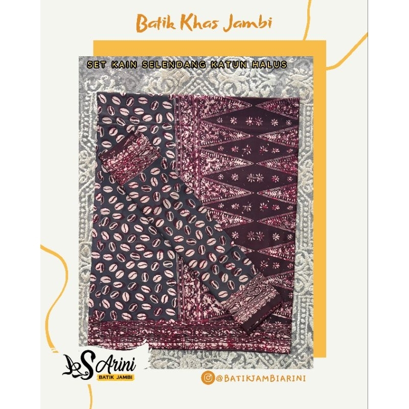 [ARbatik] Batik Jambi - Set kain sarung + selendang katun halus