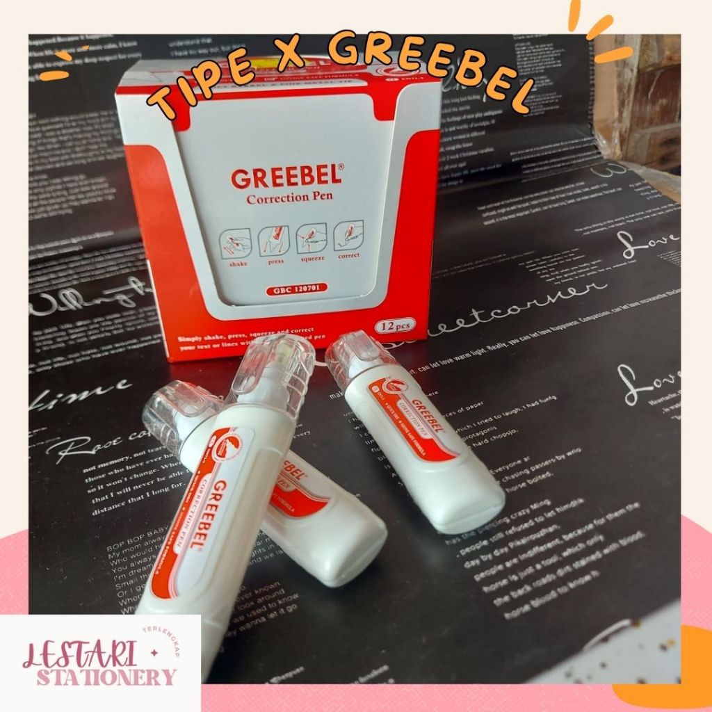 

(1PCS) Tipe X greebel 120701 | Tipe X Cair Greebel | Correction Fluid | Tipe x Cair | Lestari Stationery