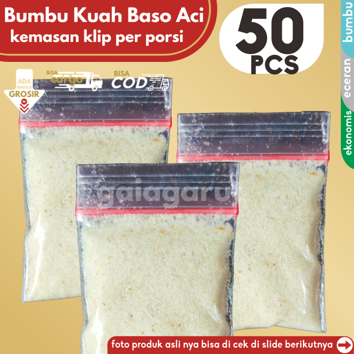 

50 KLIP Bumbu TUNGGAL BOCI untuk kuah baso aci 1 Klip/Porsi by Gaiagarut