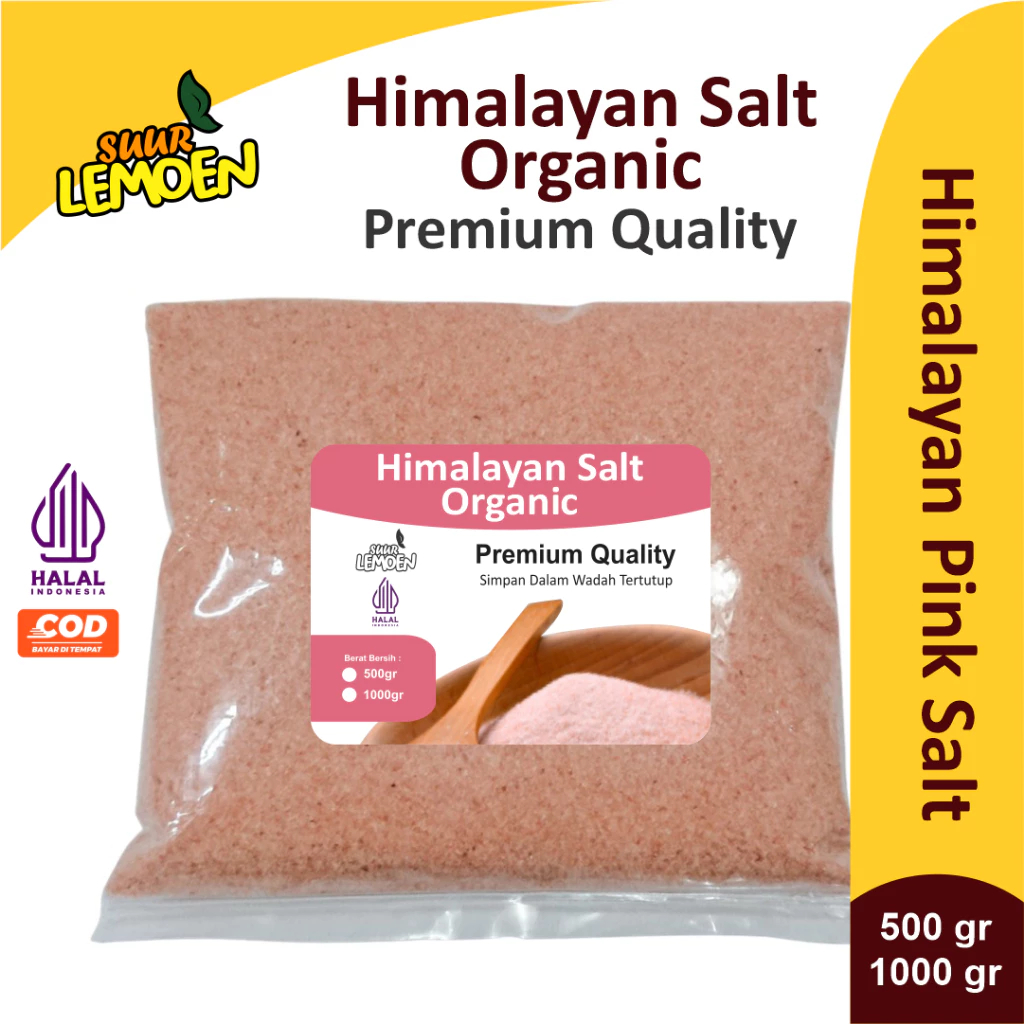 

Garam Himalaya Organic 1 KG | Himalayan Salt Premium - Apel Lemon ID