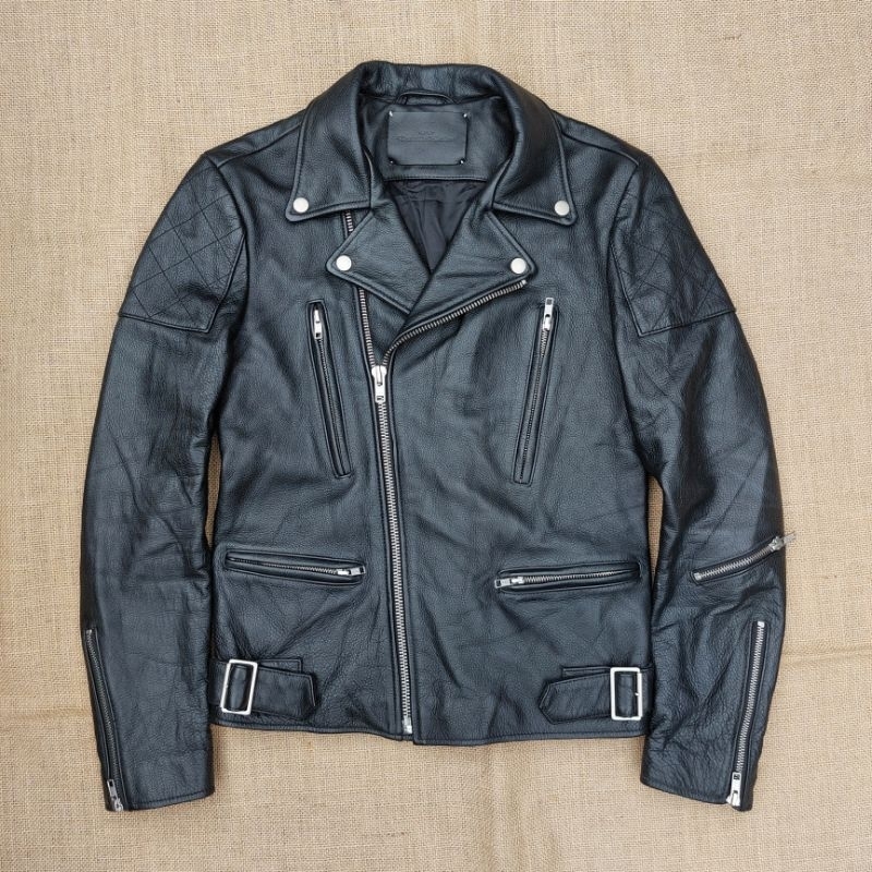 VivaStudio Jaket Kulit Ramones Biker Leather Jacket Vintage Classic Retro Rugged Style no schott avi