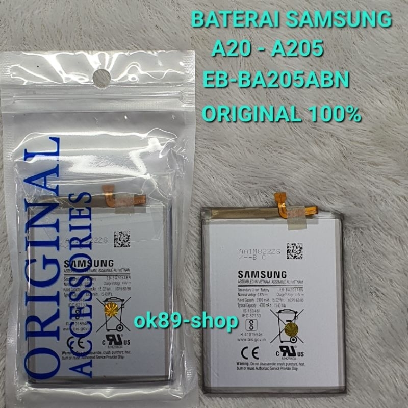 Baterai Batrai Battery SAMSUNG A20 - A205 EB-BA205ABN ORIGINAL