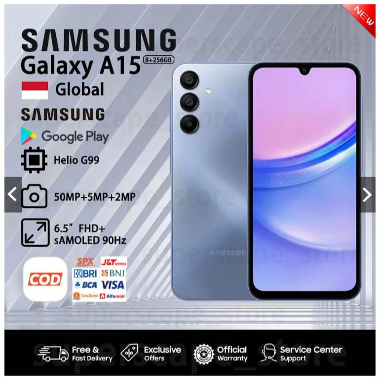 Samsung Galaxy A15 5G RAM 8GB/256GB Baru HP smartphone