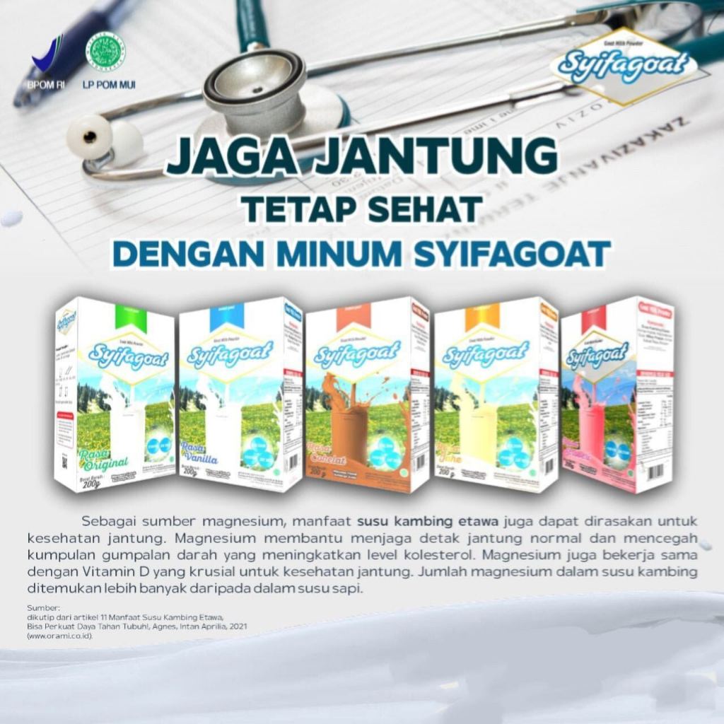 

Susu Kambing Etawa SYIFA GOAT Bubuk plus Gula Jagung Aneka Rasa