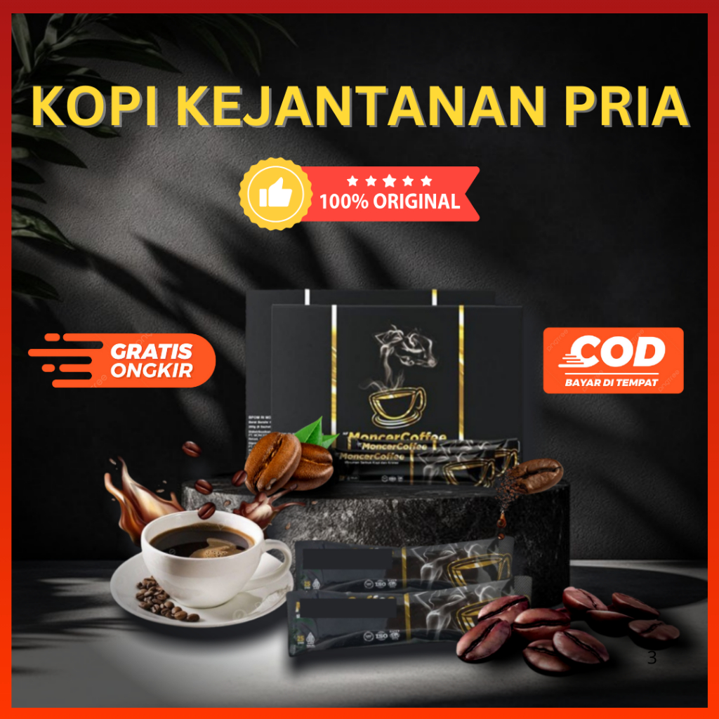 

KopiMoceerr Coffee Original Kopi Stamina Pria Kuat Tahan Lama Herbal Alami Halal 1 Box 8 Sachet BPOM
