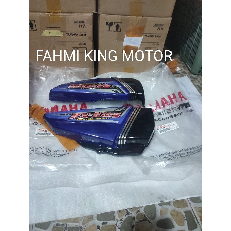 COVER SIDE BOK DOP AKI OLSAM RX KING ORIGINAL YGP GRES BARU WARNA BIRU 2004 SEPASANG