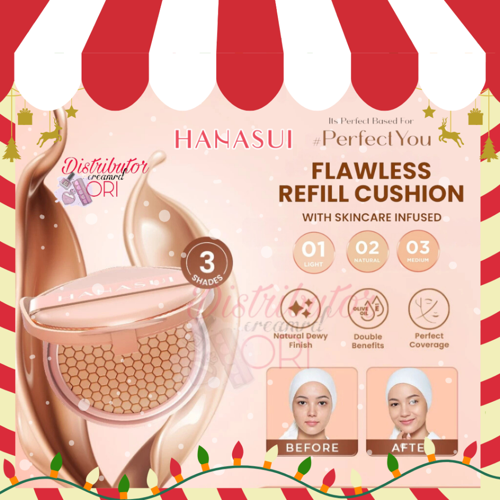 HANASUI SERUM CUSHION REFILL WITH SERUM ACTV & UVA+UVB | BPOM