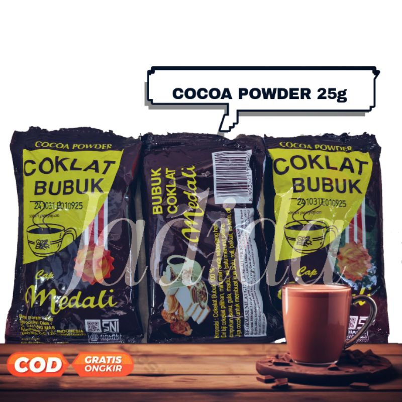 

Coklat Bubuk Cap Medali (Cocoa Powder) palembang 25gr, Murah Promo gartis ongkir, 100% halal