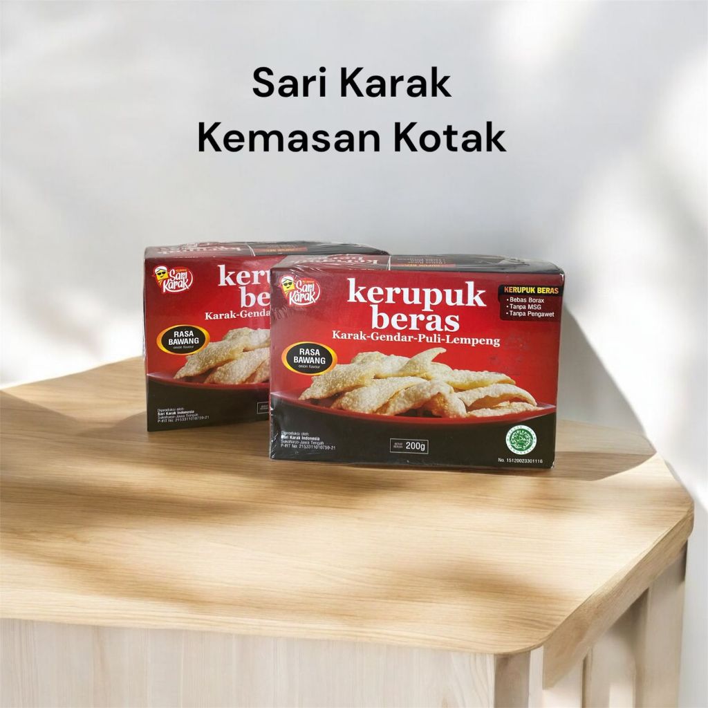 

Premium Krupuk Sari Karak Kemasan Kotak Gurih Renyah tanpa pengawet dan MSG | 1 box 200 gram | Tinggal Goreng | Kerupuk Karak mentah | Oleh oleh khas solo | Jajanan sehat