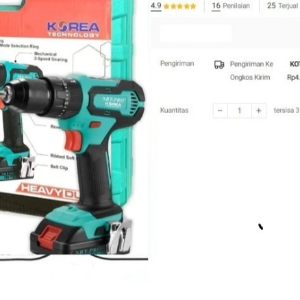 

Bor Baterai DC-343 Set NRT PRO Impact Beton Tembok 20V Bor Cordless