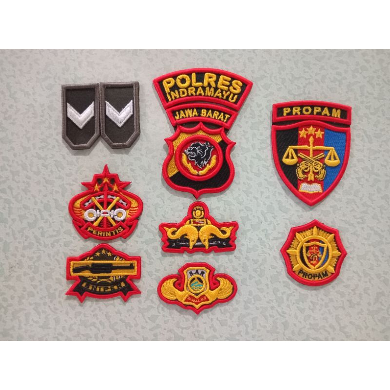 ATRIBUT PROPAM POLRI FULLSET BORDIR TIMBUL
