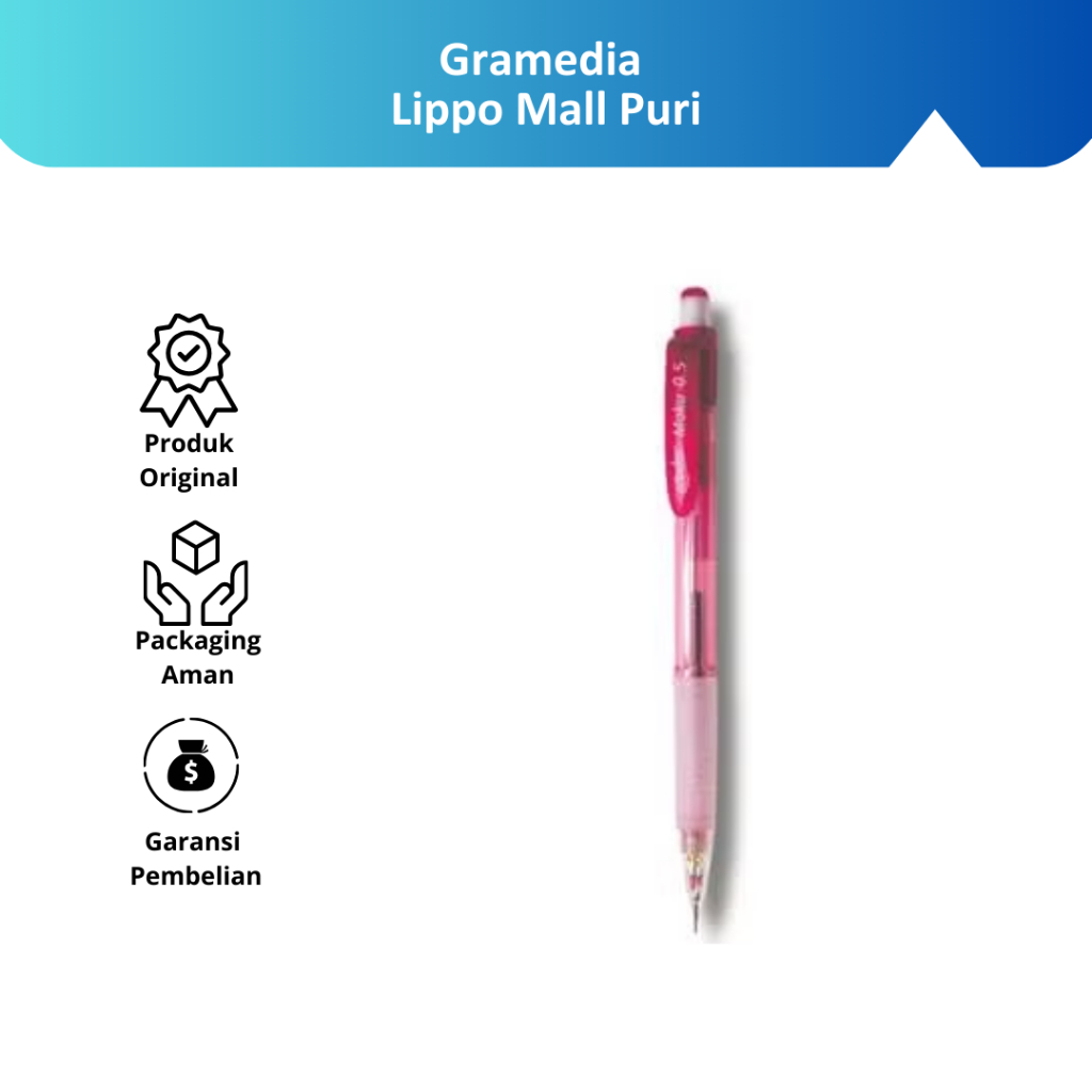 

Gramedia Lippo Mall Puri - Estudee Moku Mech.Pencil Auto Shake 0.5 Pink Es-Mp851
