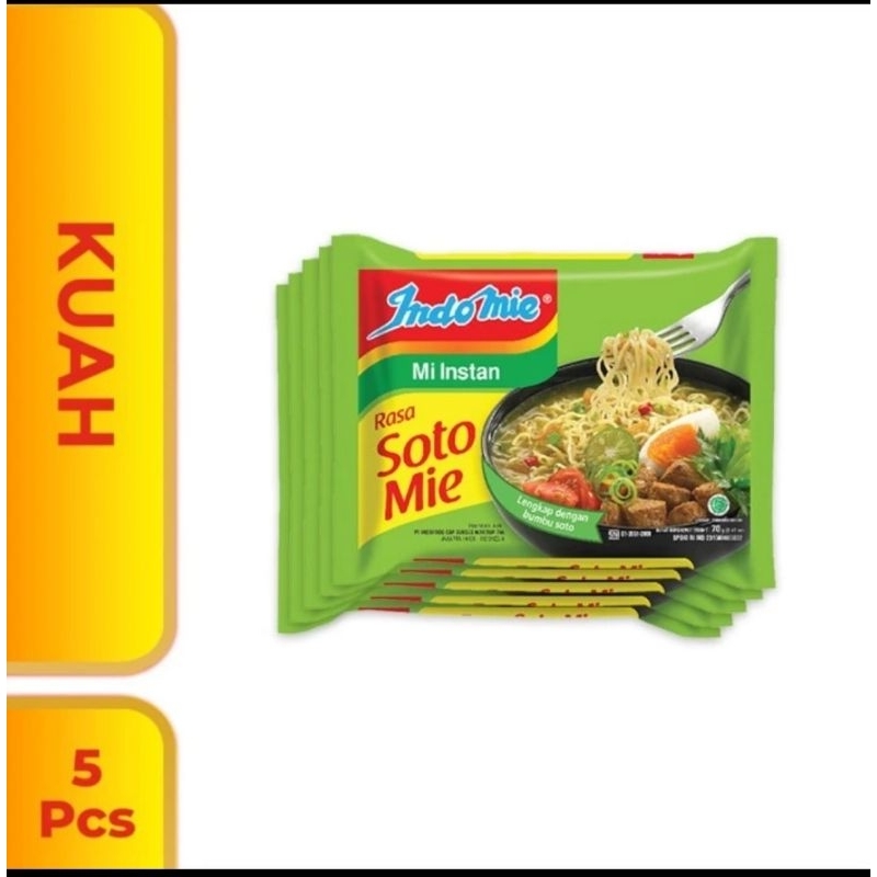 

indomie variant goreng soto kari ayam bawang 5 pcs