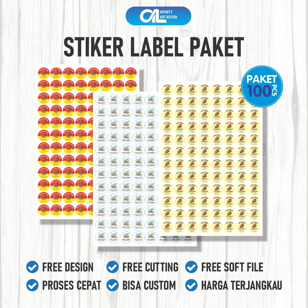 

[ PAKET 100 PCS ] STIKER / STICKER / STIKER LABEL / STICKER LABEL / LABEL / STIKER CUSTOM / STICKER CUSTOM / STIKER LABEL