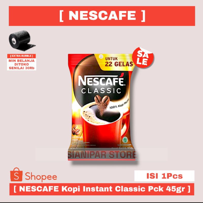 

NESCAFE Kopi Instant Classic Kemasan Ekonomi Pck 45gr