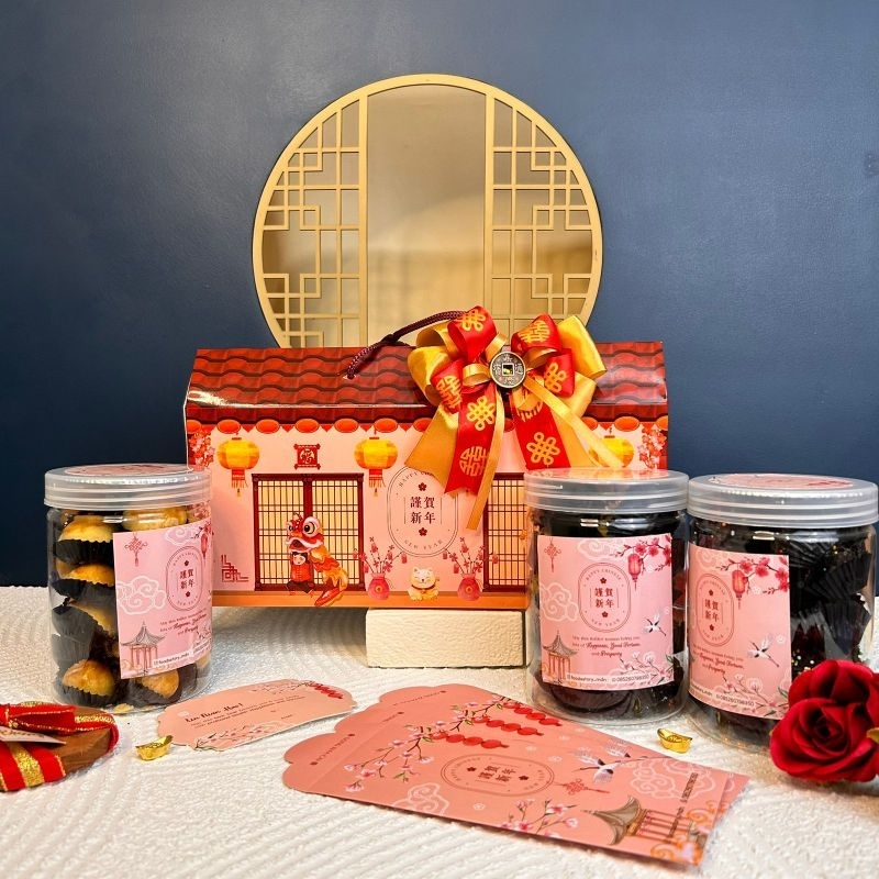 

Hampers Chinese new year paket E/kue kering/hampers imlek (with wijsman) free angpao 3 pcs