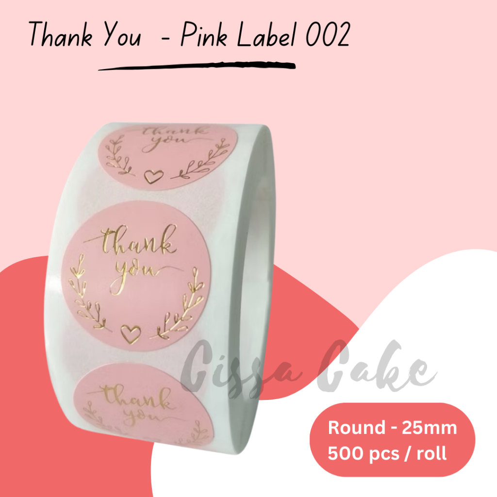 

STICKER THANK YOU ROLL ISI 500 PCS PINK LABEL 002 STIKER TERIMA KASIH DEKORASI KEMASAN LABEL KEMASAN