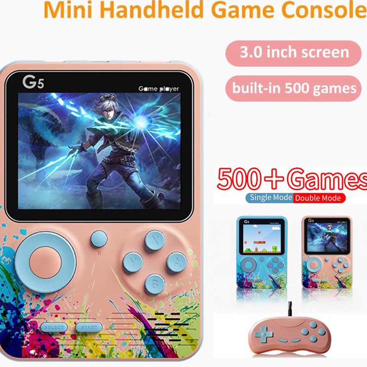 Game Boy Gameboy Retro 5 in 1 Game Box G5 Game Bot Konsol Game Poble Game Bot Connect to TV or Gamep