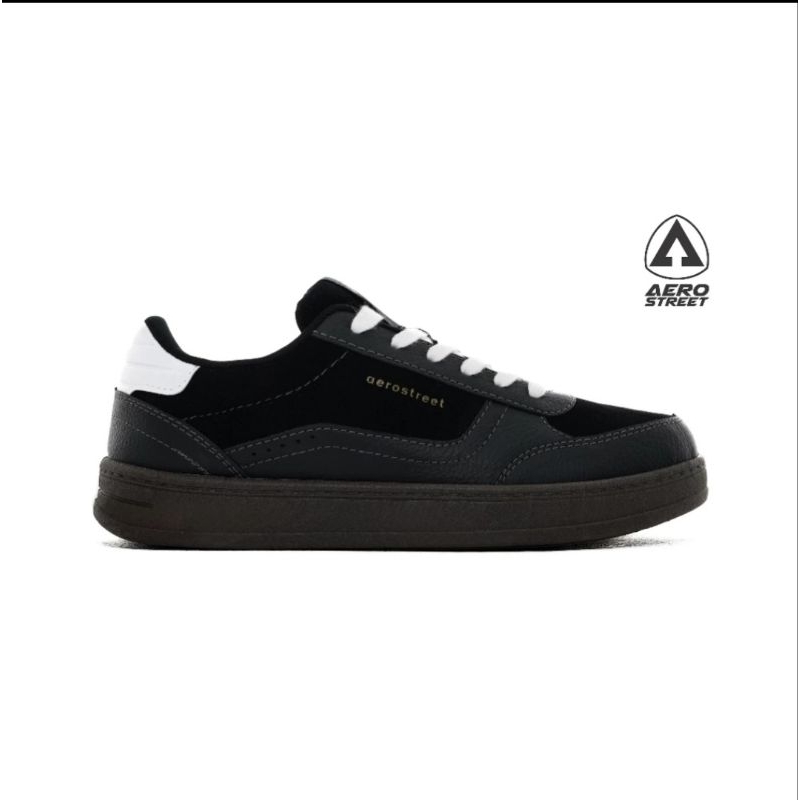 Aerostreet 37-44 Austin coklat tua hitam sneaker kasual shoes
