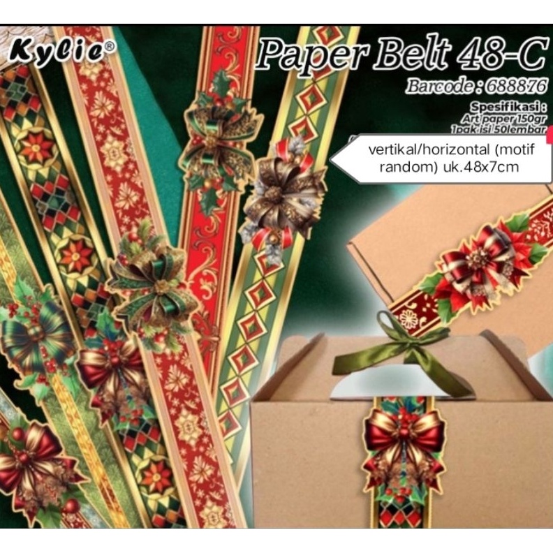 

Harga Spesial Limited 5pcs paperbelt natal 1 pak paperbelt natal sleeve natal pita natal toples natal sleeve box natal