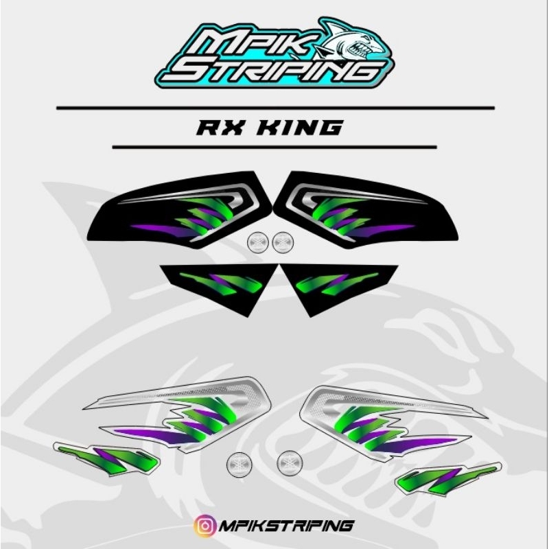 STRIPING STICKER TRANSPARAN RX KING MOTIF DESIGN CUSTOM TERBARU SIMPLE