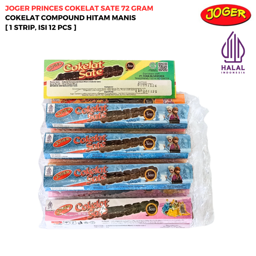 

[HALAL] JOGER PRINCES COKLAT SATE 72 GR [1 STRIP, ISI 12 PCS]