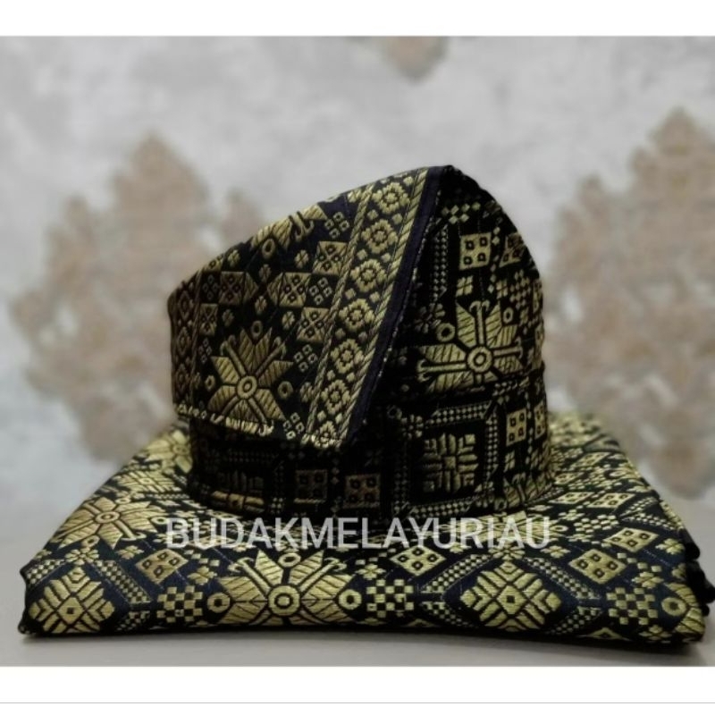 SET TANJAK DAN KAIN SONGKET KHAS MELAYU KUALITAS PREMIUM BUDAK MELAYU RIAU
