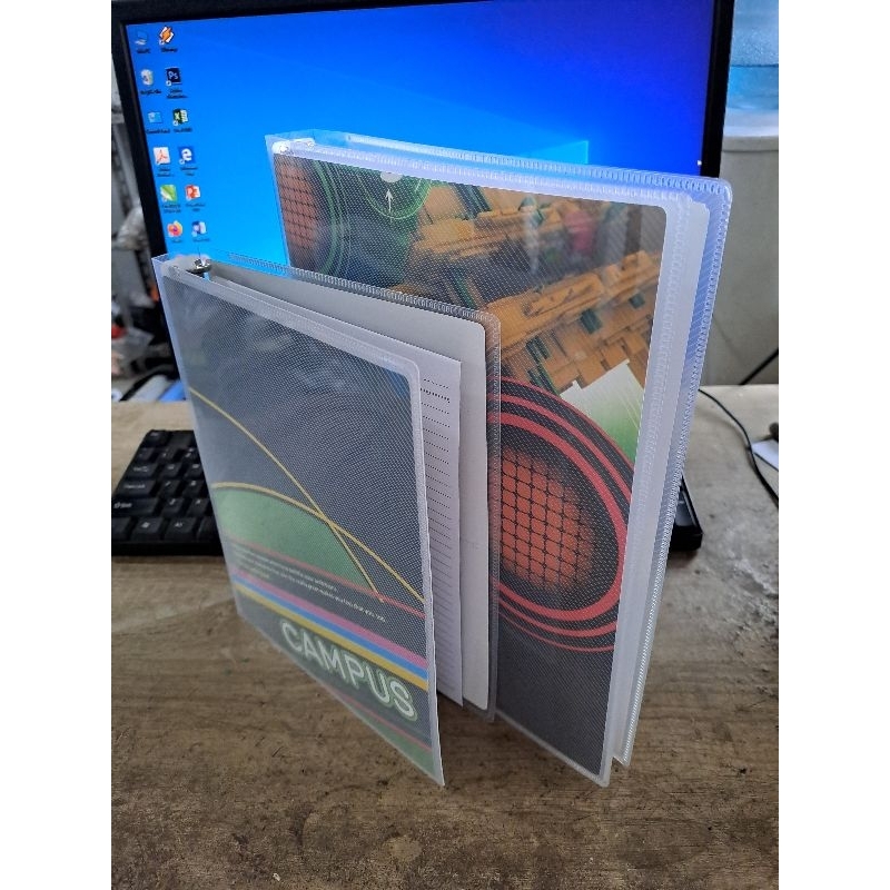 

Binder A5 dan Binder B5 Buku Binder Aesthetic Transparan Bening Motif Garis insert papper Loose Leaf Notebook Korea