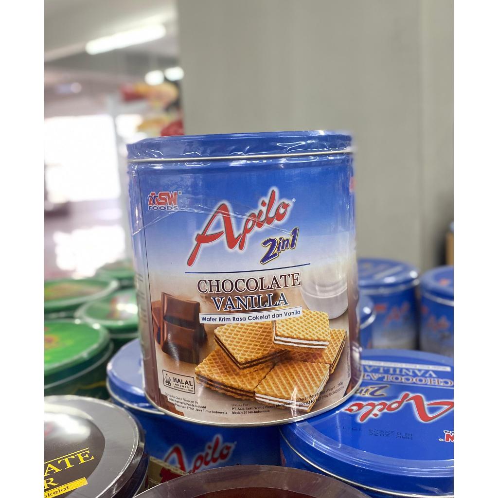 

Roti Kaleng ASW Foods Apilo 2in1 Chocolate Vanilla-Wafer 290 GR Edisi Lebaran