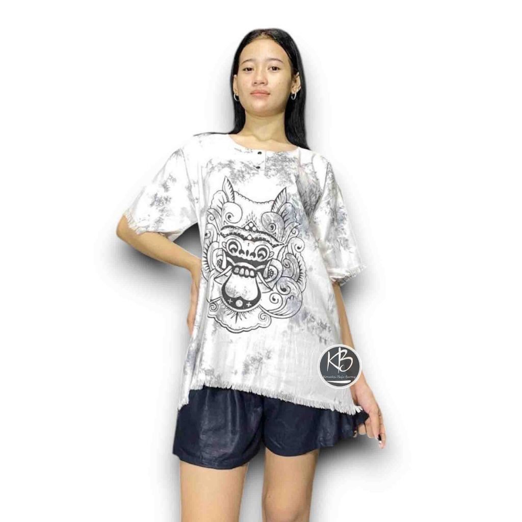 Setelan Barong Bali Wanita - Kaos Tie Dye & Hotpants Casual Dewasa - Bahan Katun Rayon