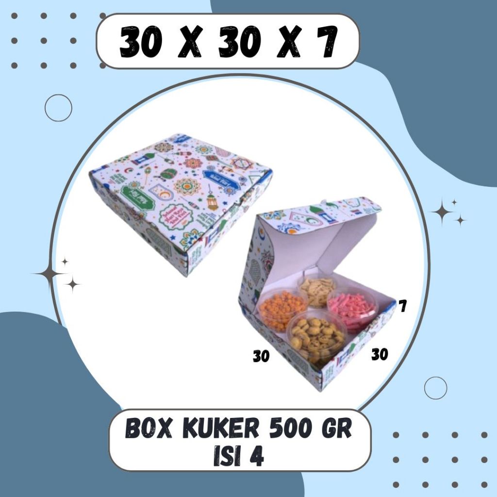 

Box 30x30x7 LD Toples 500gr Isi 4 Kue Kering Motif Lebaran/Polos Eid Mubarok Kotak Idul Fitri Dus Parcel Box Lebaran Kardus Packing Bingkisan Baju Kotak Hampers