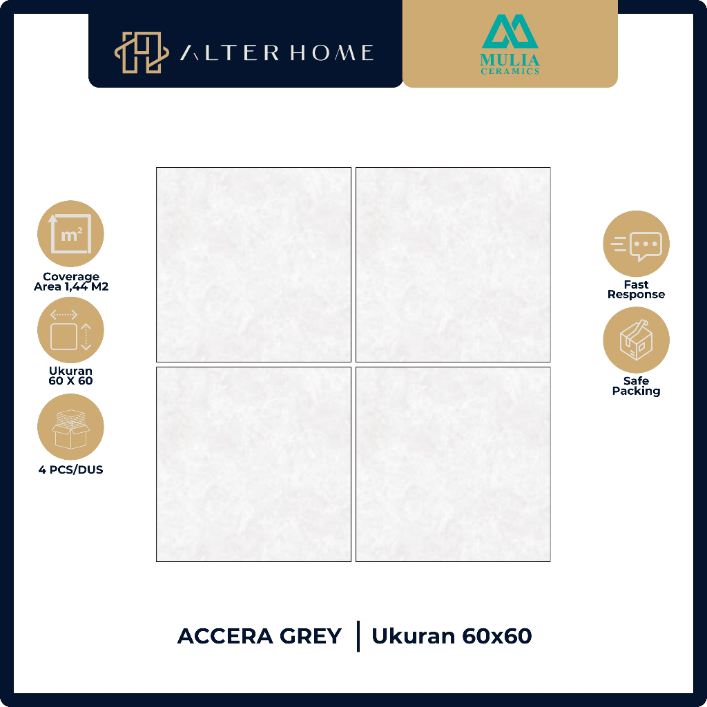 KERAMIK LANTAI / MARBLE / MULIA ACCERA GREY / 60x60 CM