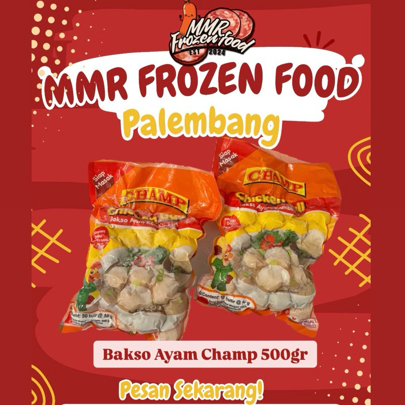 

BAKSO AYAM CHAMP 500GR / BAKSO AYAM / FROZEN FOOD PALEMNANG