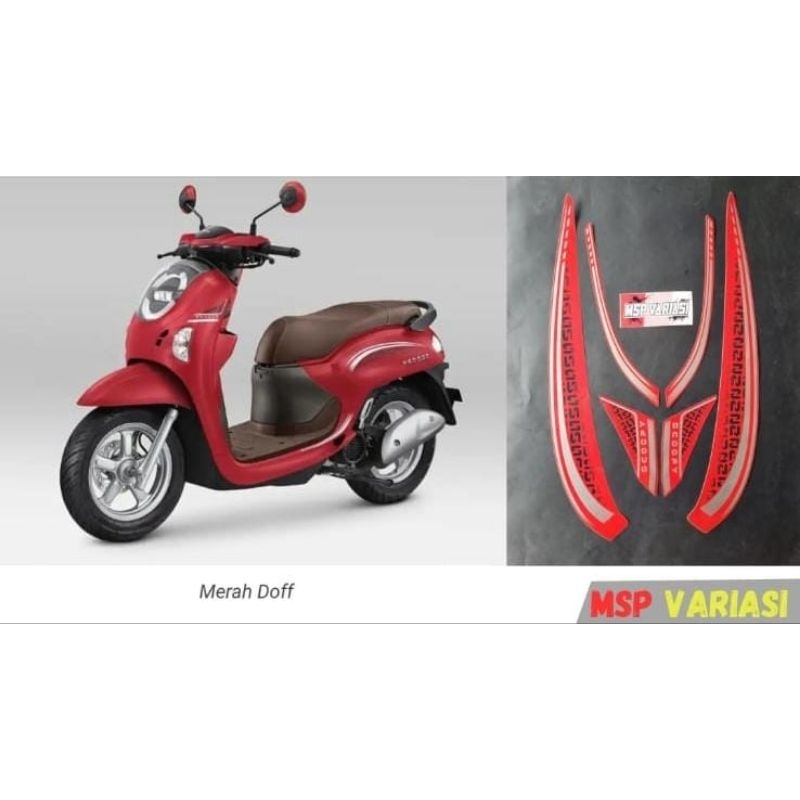 scoopy 2024 2025 merah doff striping list lis stiker polet