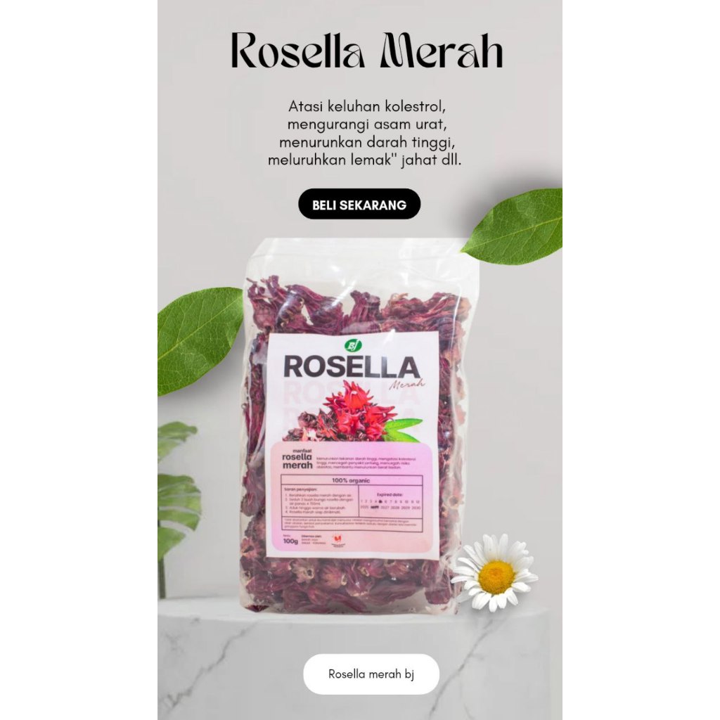 

Bunga Rosella Merah Kering Teh Seduh Bunga Rosella Merah 100 gr Berkualitas / Teh Bunga Rosela Merah Curah / Teh Herbal Organik / Rosela Merah Kering Premium