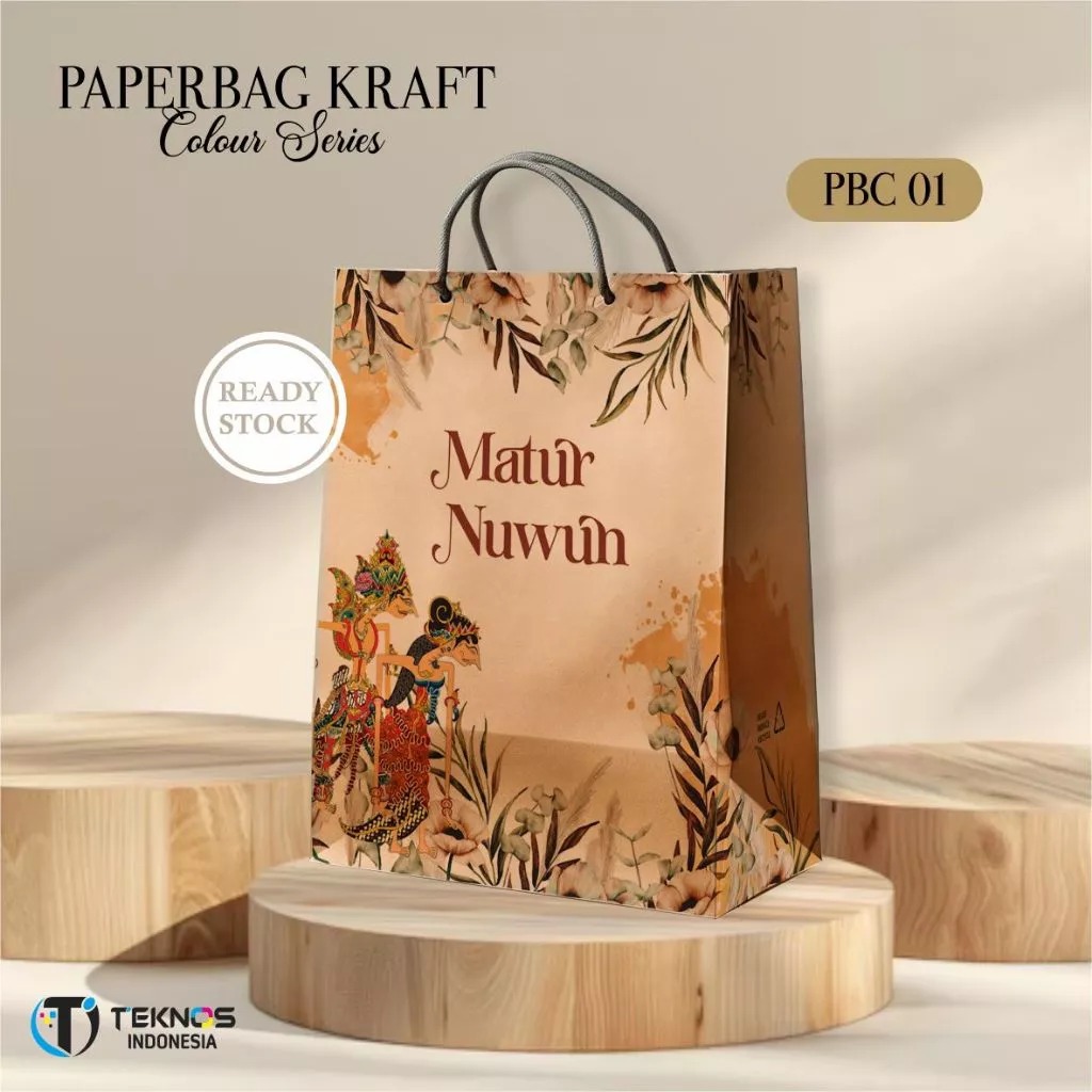 

PAPER BAG MOTIF MURAH PBC 01 - PAPER BAG KRAFT COLOUR READY STOCK UKURAN 20 X 25 X 10 CM