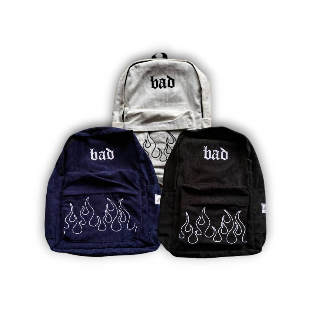 NOTBADCLUB - BAD FIRE - TAS RANSEL BACKPACK CORDUROY LAPTOP