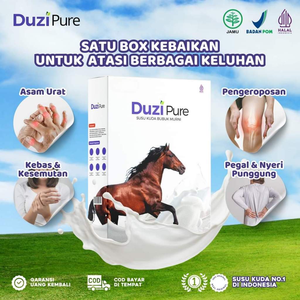 

100% Original Duzi Pure Susu Kuda Liar Lombok 200gr Bantu Atasi Nyeri Sendi Tulang Asam Urat 2-5 BOX
