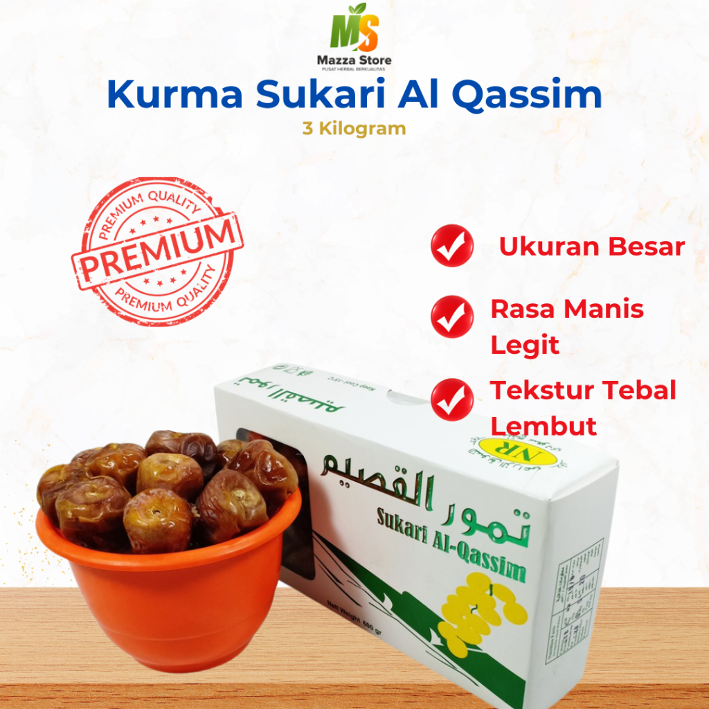 

Kurma Sukari Premium Al Qasim 3 Kg