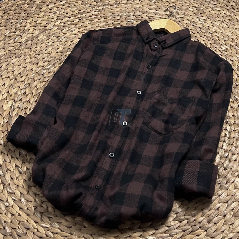 Kemeja Pria Lengan Panjang Premium Baju Kemeja Flanel Cowok Cewek Distro Motif Kotak / Hem Cowo Keki