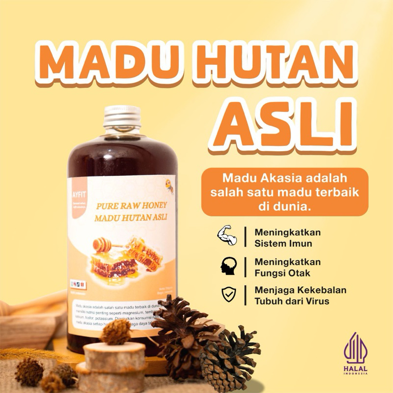 MADU AKASIA ASLI MURNI 100% / MADU AKASIA NEKTAR BUNGA AKASIA / MADU HUTAN ASLI
