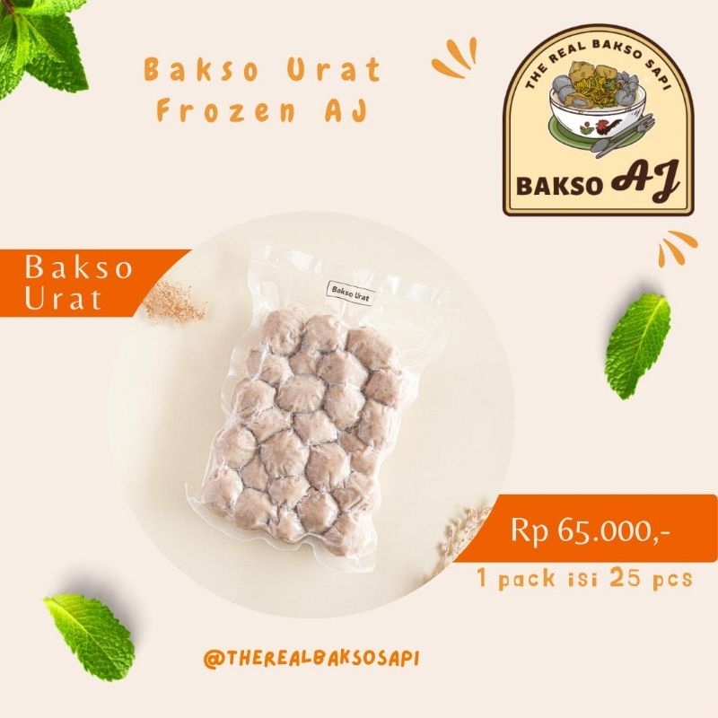 

Bakso Sapi Premium AJ | Bakso Urat | Home Made | Higienis | 100% Dengan Daging Sapi