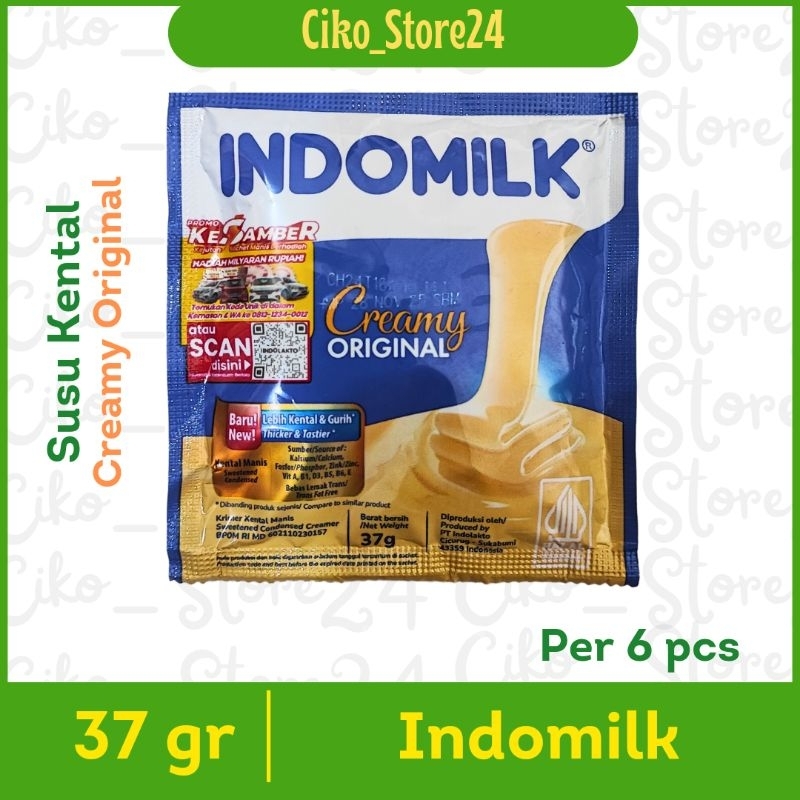 

Susu kental manis Indomilk / creamy Original 37g / 1 renceng isi 6 pcs