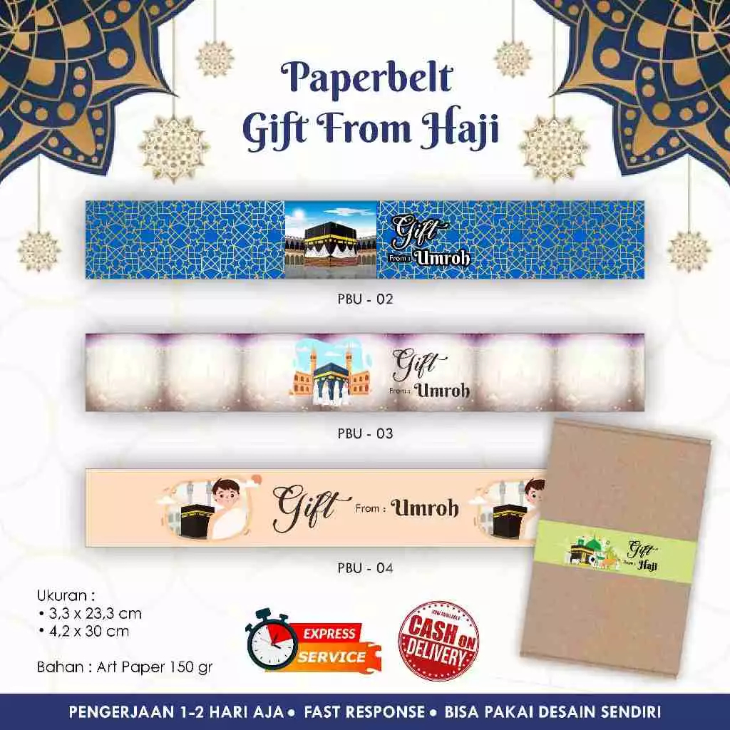 

Paper Belt Gift from Umroh / Label box melingkar / Paperbelt